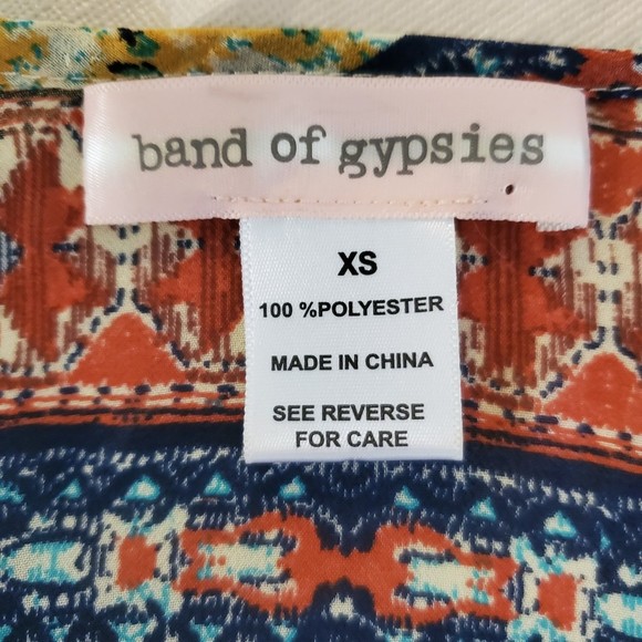 𝅺Band of Gypsies Boho multi color Sheer tunic XS - Picture 3 of 8